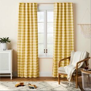 Pillowfort Yellow Gingham Curtains Blackout curtains 84”